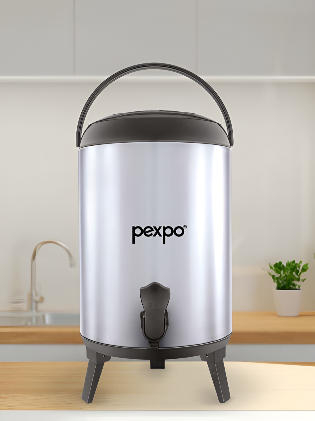 

Pexpo SUPERIO Silver-Toned Stainless Steel Insulated Water Jug 10L