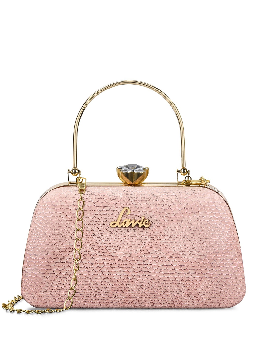 

Lavie Printed Box Clutch, Pink