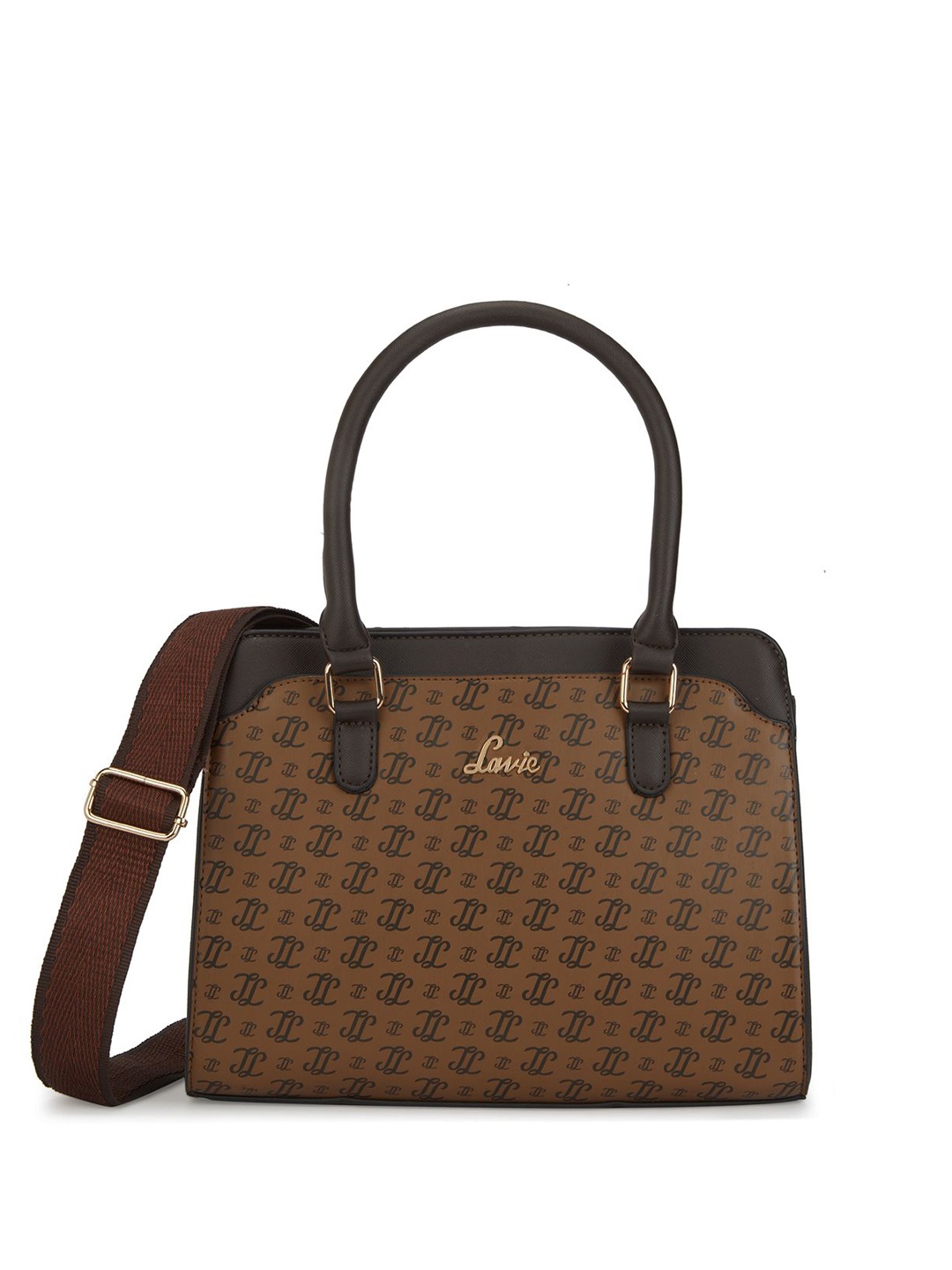 

Lavie Women Brand Logo Printed Handheld Bag, Coffee brown