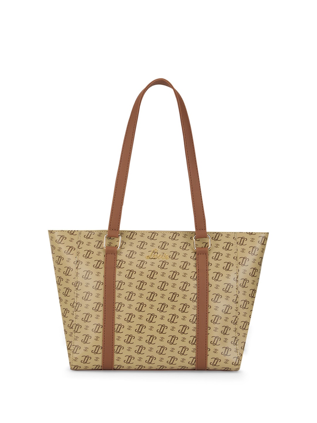 

Lavie Women Brand Logo Printed Structured Leather Shoulder Bag, Beige