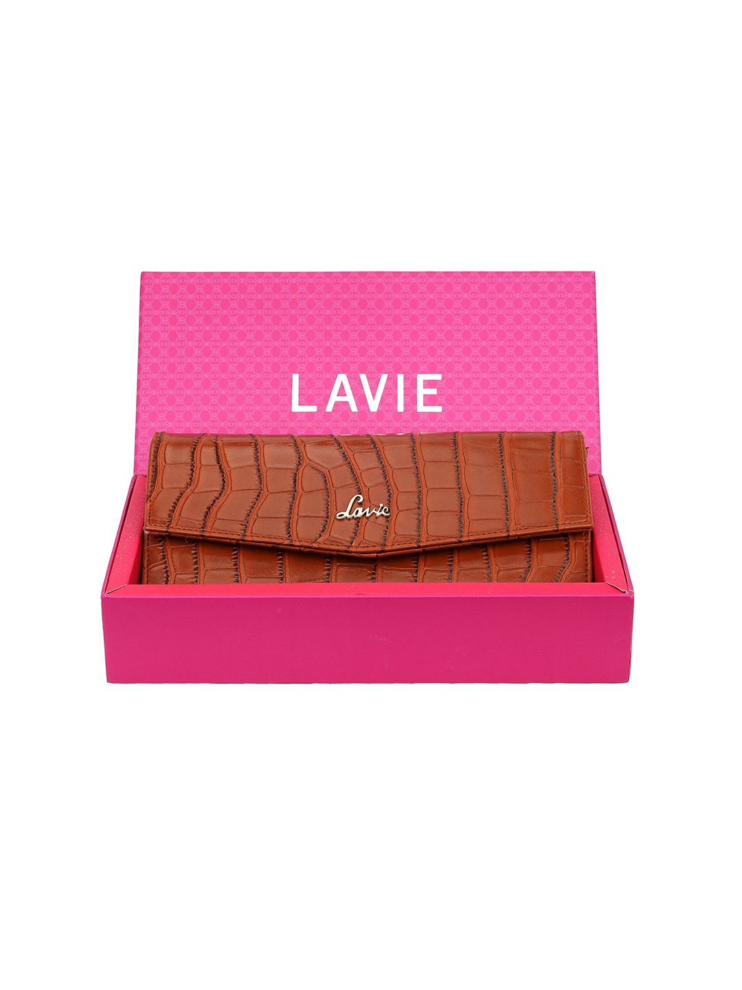 

Lavie Women Animal Textured Two Fold Wallet, Tan