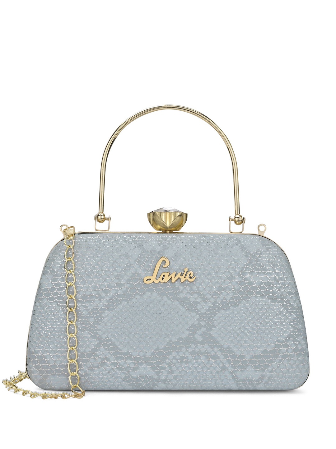 

Lavie Printed Box Clutch, Grey