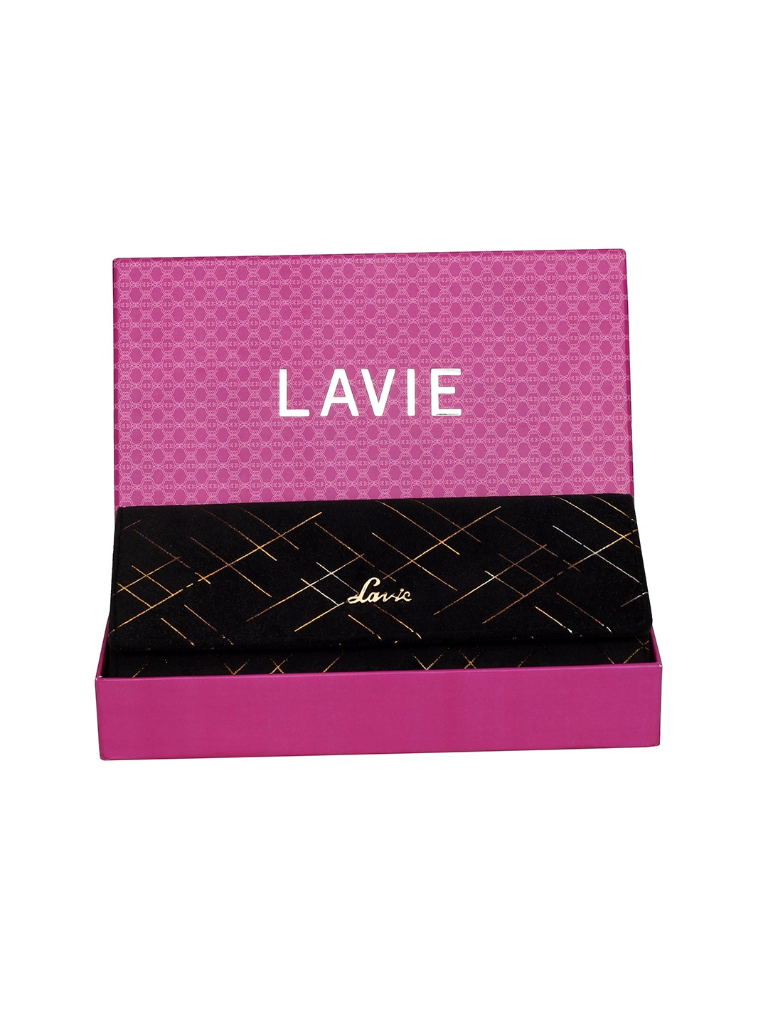 

Lavie Women Textured Two Fold Wallet, Black