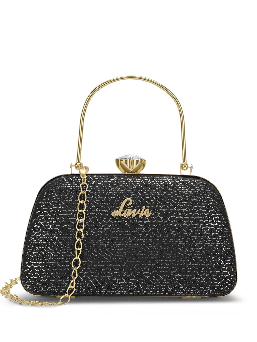 

Lavie Printed Box Clutch, Black