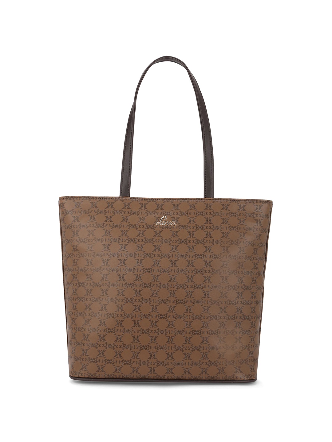 

Lavie Women Graphic Printed Structured Leather Shoulder Bag, Coffee brown
