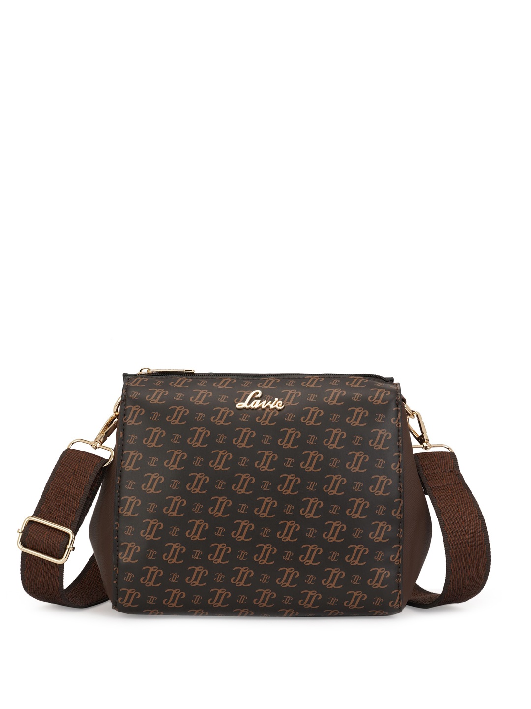 

Lavie Women Brand Logo Printed Sling Bag, Brown