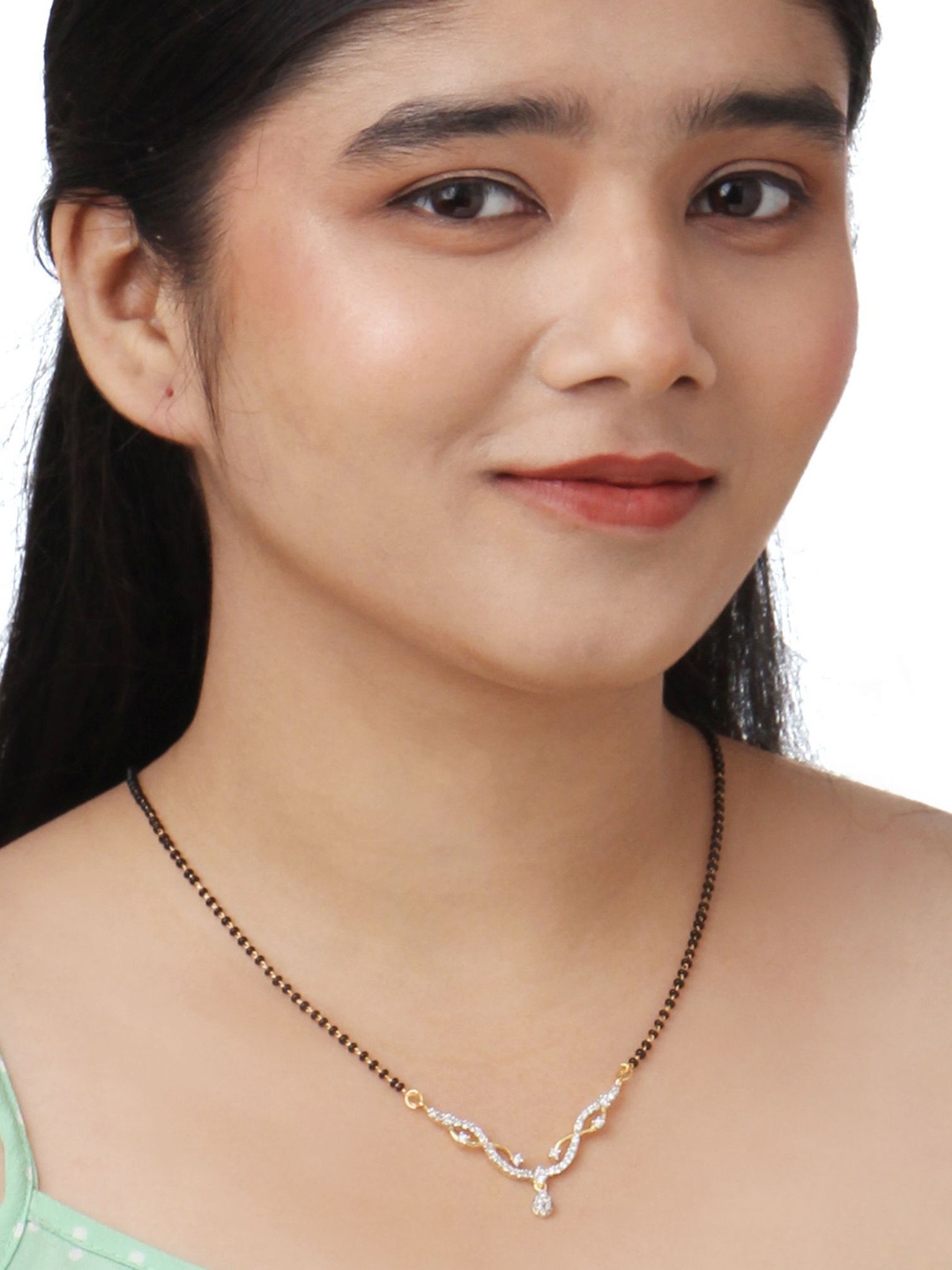

Kord Store Gold-Plated Artificial Stones and Beads Mangalsutra