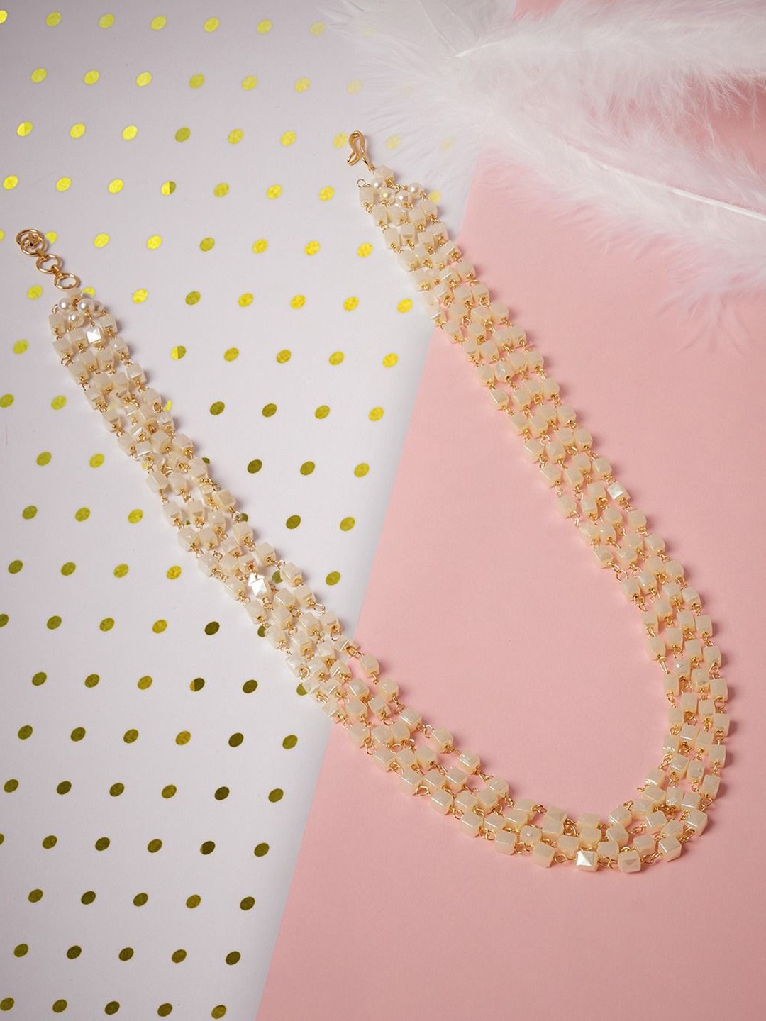 

AMI Gold-Plated Beaded Layered Necklace