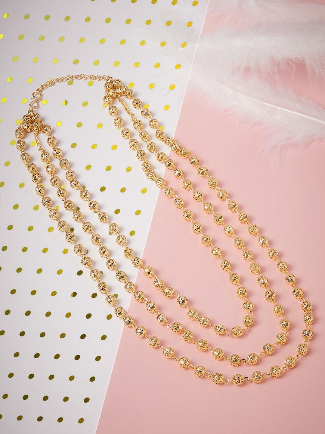 

AMI Gold-Plated Beaded Layered Necklace