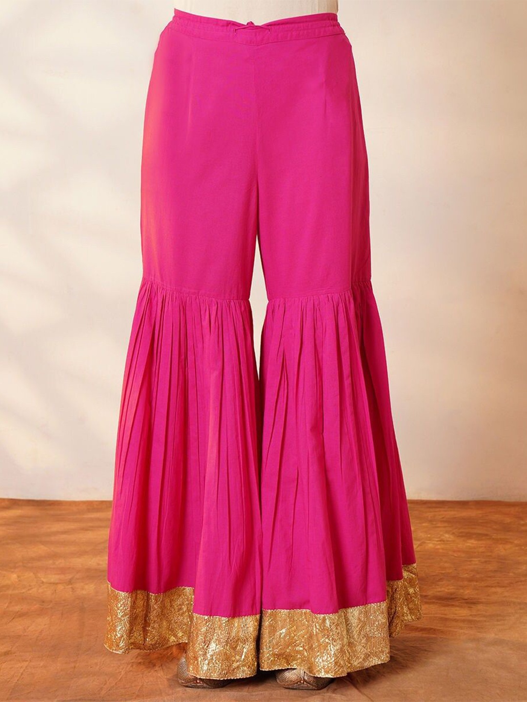 

JAYPORE Women Flared Cotton Ethnic Palazzos, Pink