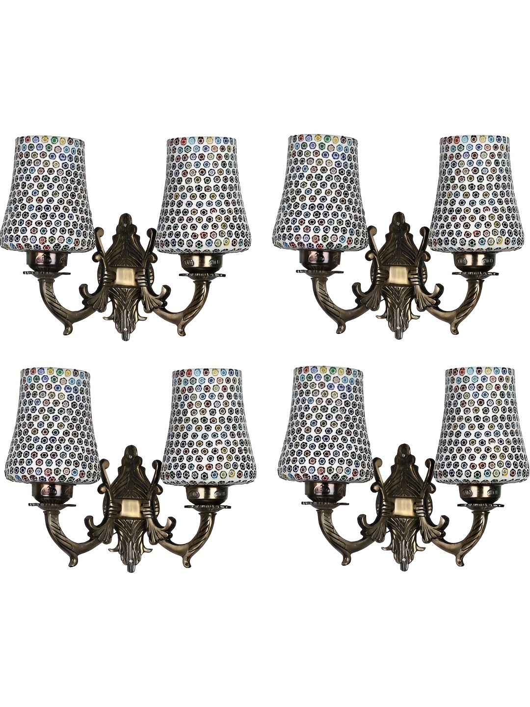 

Afast White & Red 4 Pieces Metal Frustum Shaped Wall Lamps