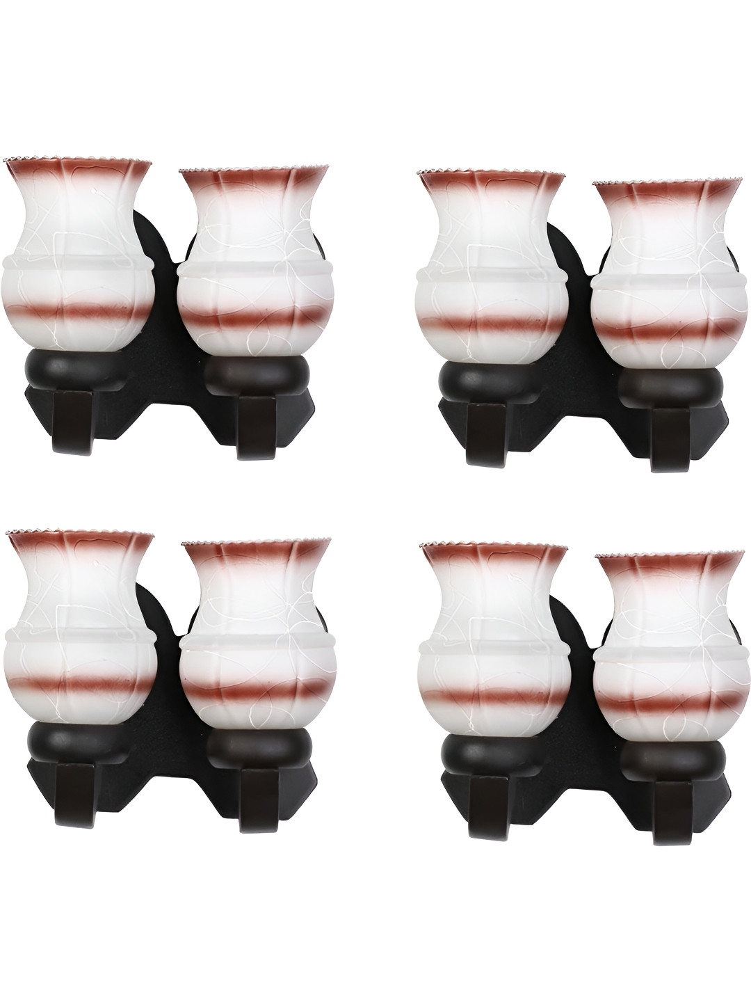 

Afast White & Brown 4 Pieces Printed Wood Rectangle Shaped Wall Lamps