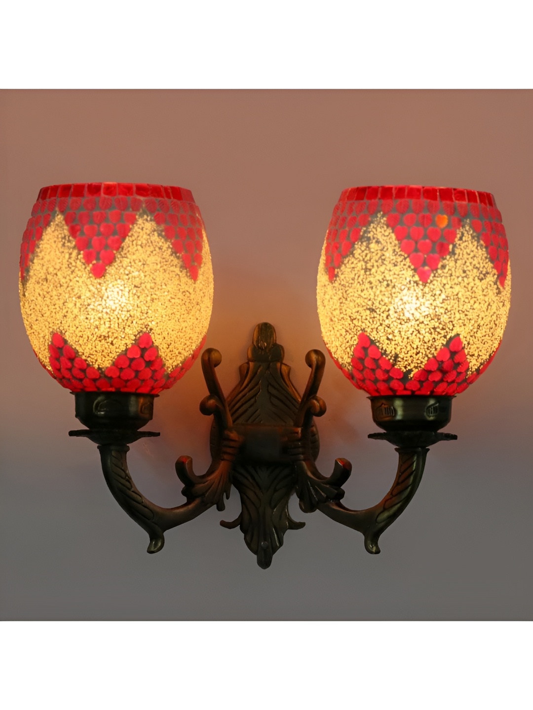 

Afast White & Red Printed Metal Wall Lamp