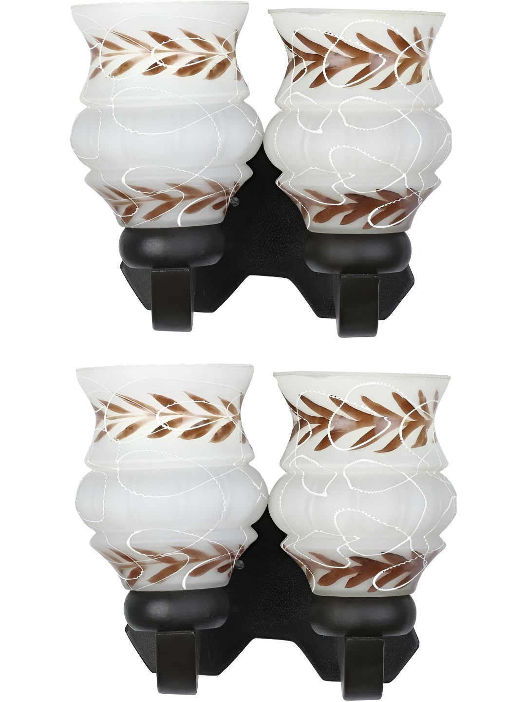 

Afast White & Brown 2 Pieces Printed Wood Rectangle Shaped Wall Lamps