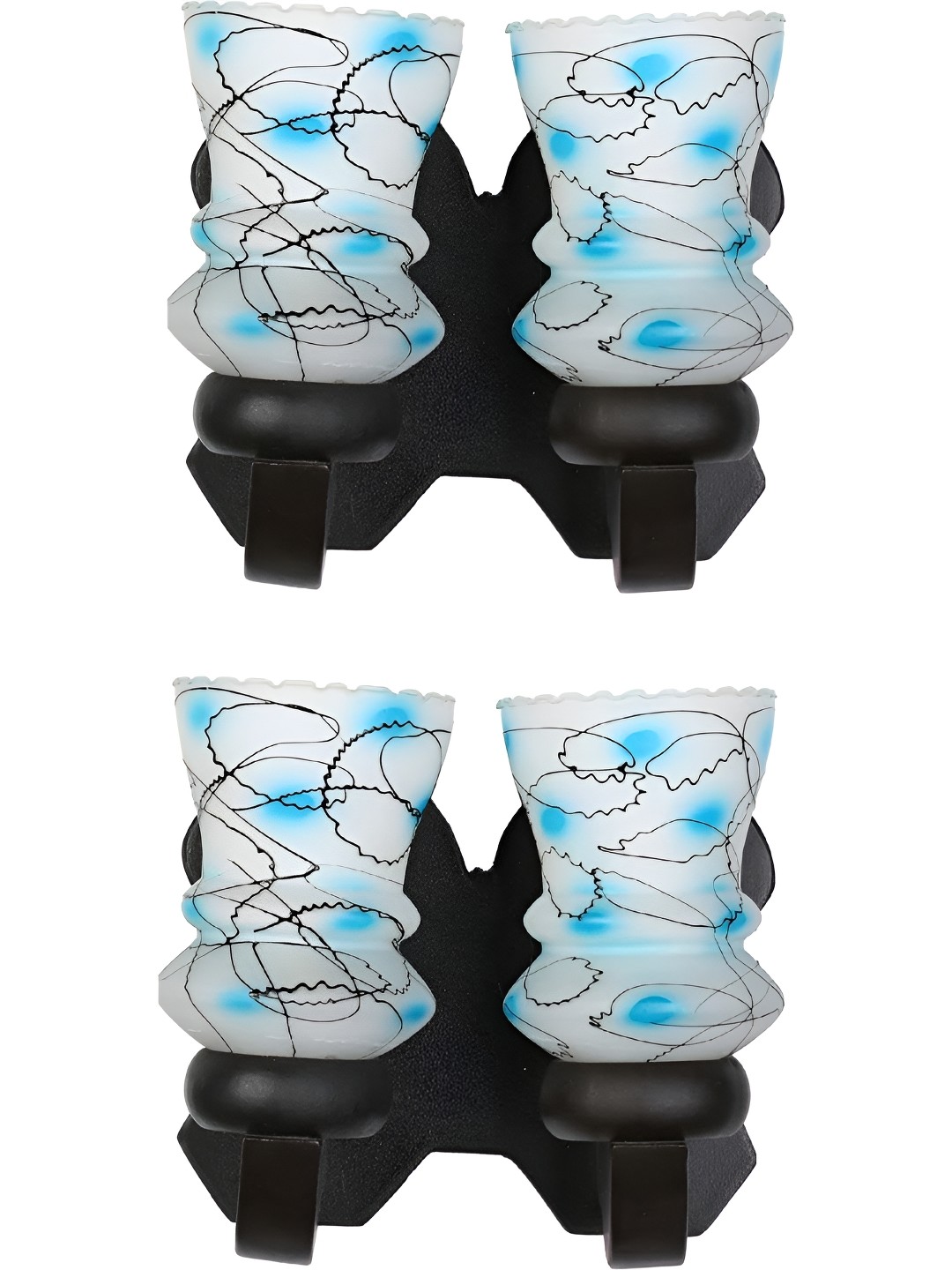 

Afast White & Blue 2 Pieces Printed Wood Wall Lamps