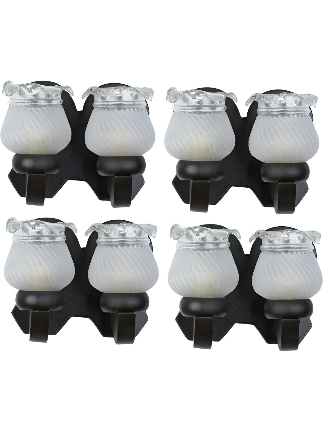 

Afast White & Black 4 Pieces Textured Wood Rectangle Shaped Wall Lamps