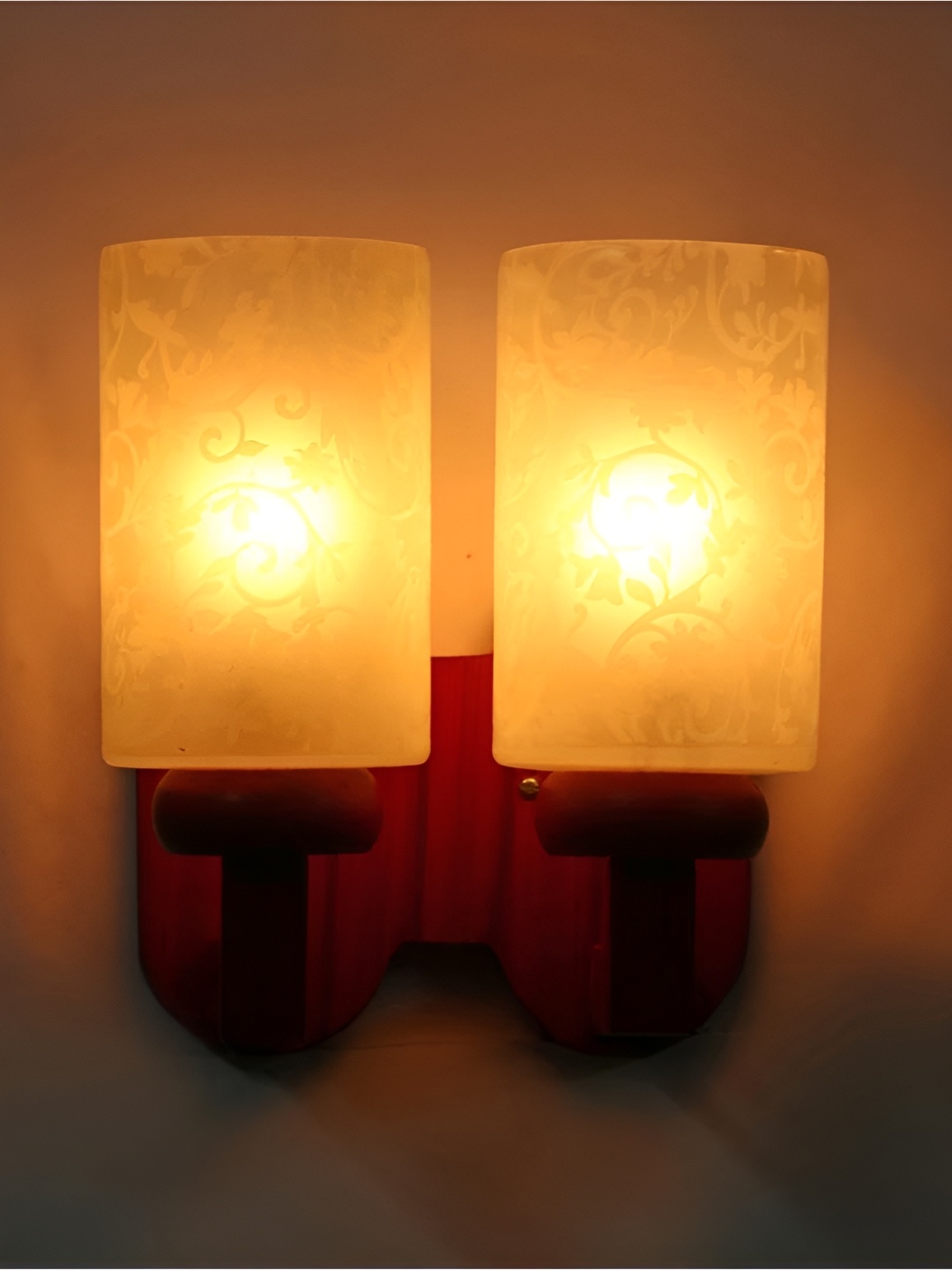 

Afast White & Grey Printed Wood Cylinder Shaped Wall Lamp