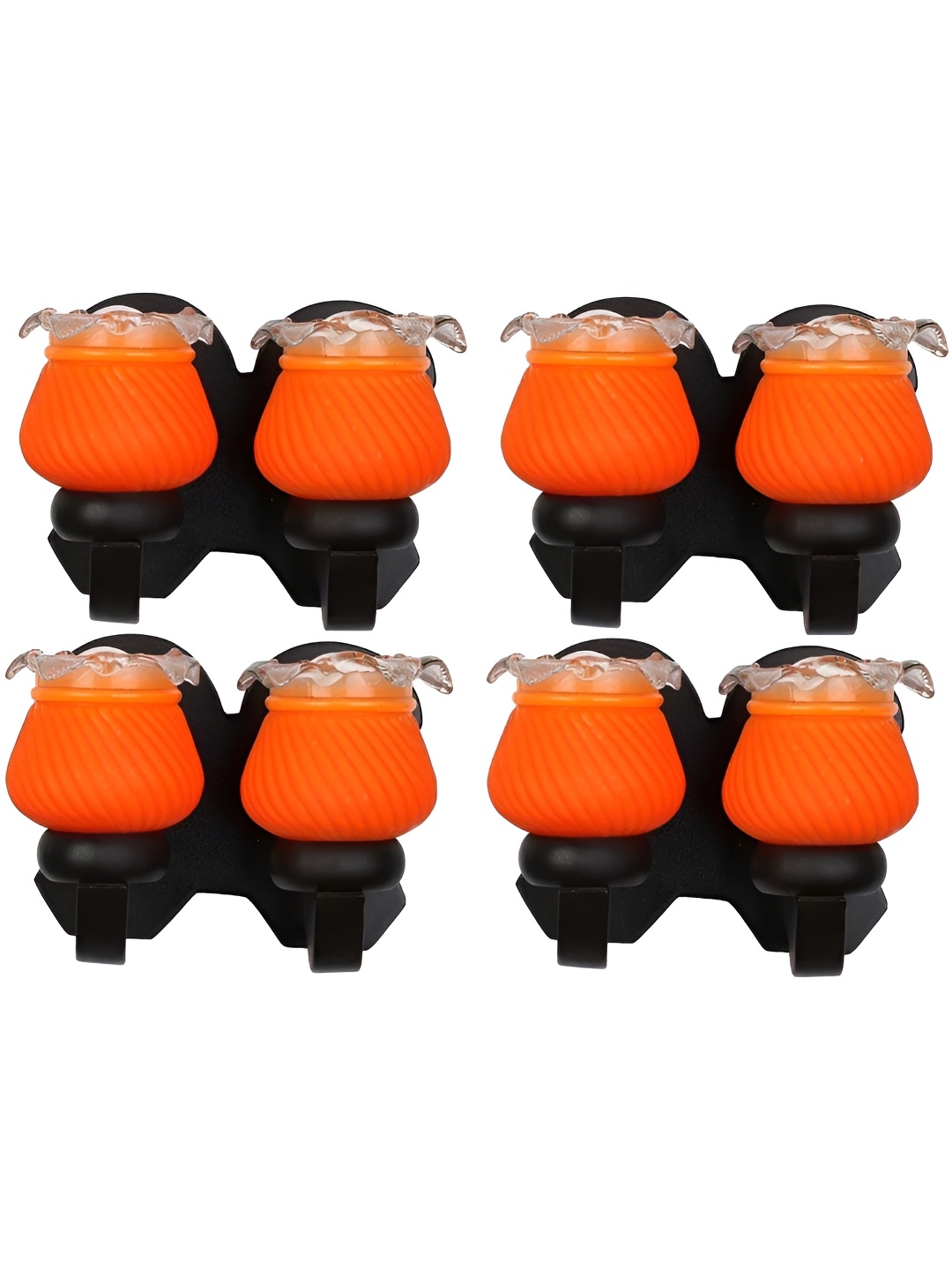 

Afast Orange Colored & Black 4 Pieces Wood Wall Lamps