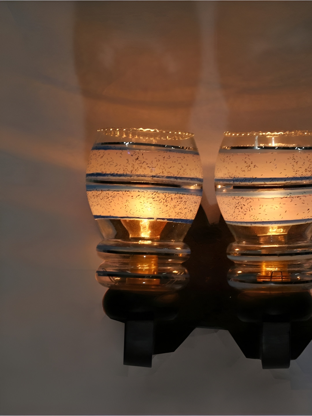 

Afast Blue & Transparent Printed Wood Wall Lamp
