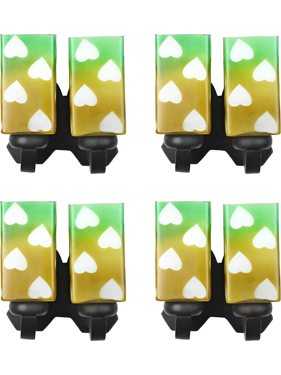

Afast Green & White 4 Pieces Wood Rectangle Shaped Wall Lamps