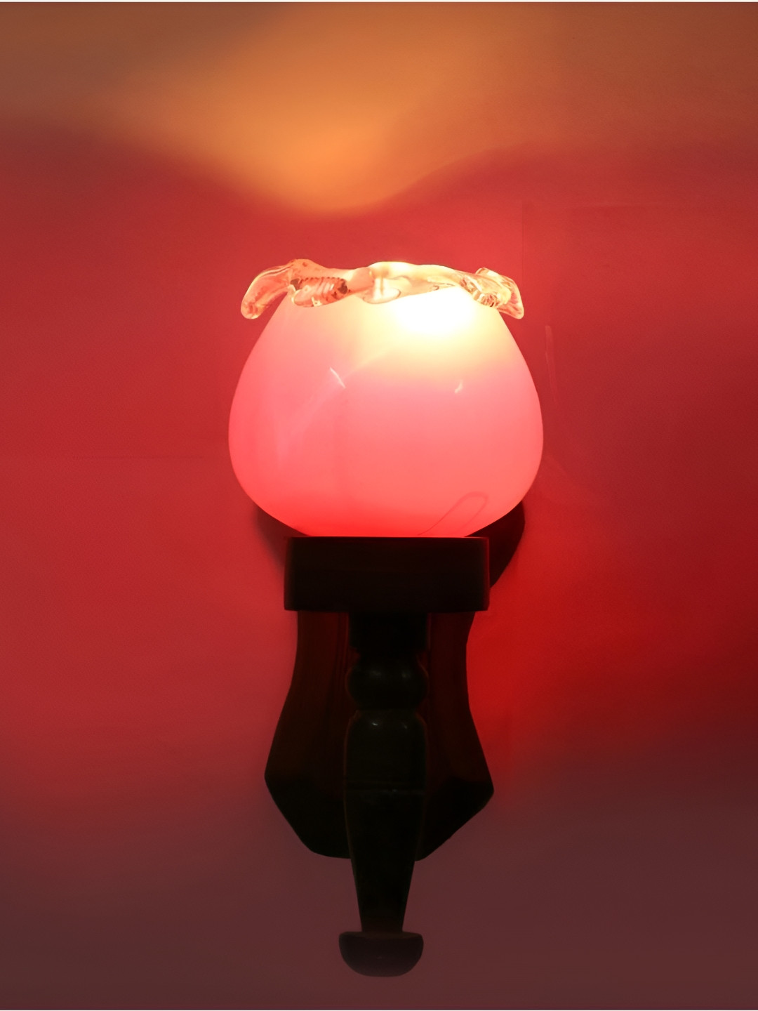

Afast Pink & brown Wood Wall Lamp