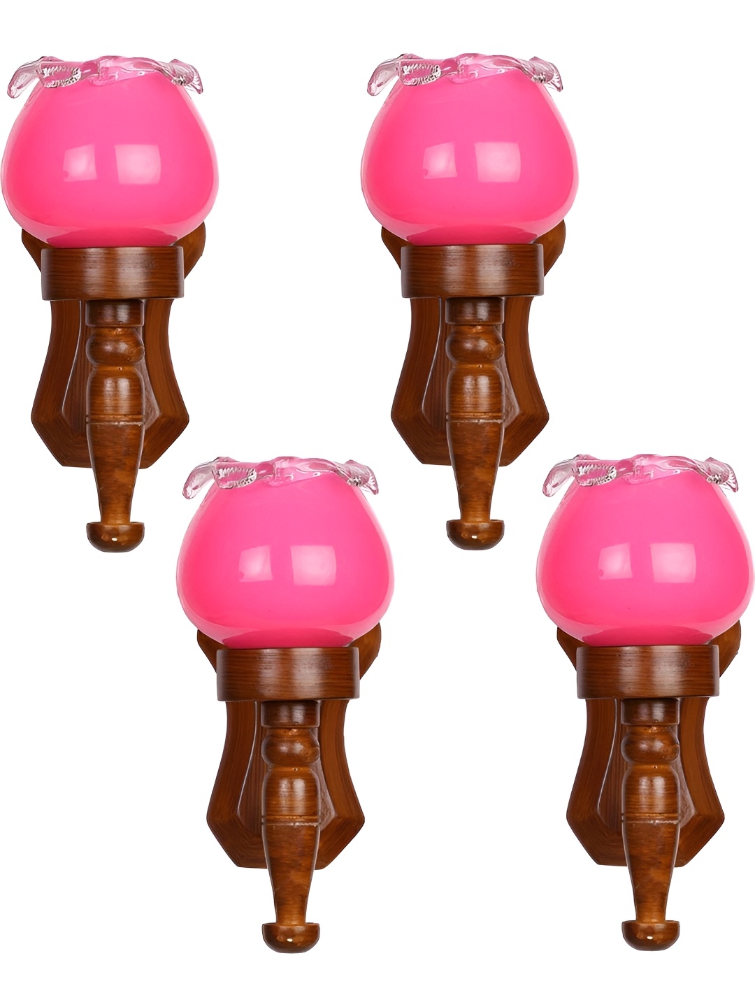 

Afast Pink & Brown 4 Pieces Wood Wall Lamps
