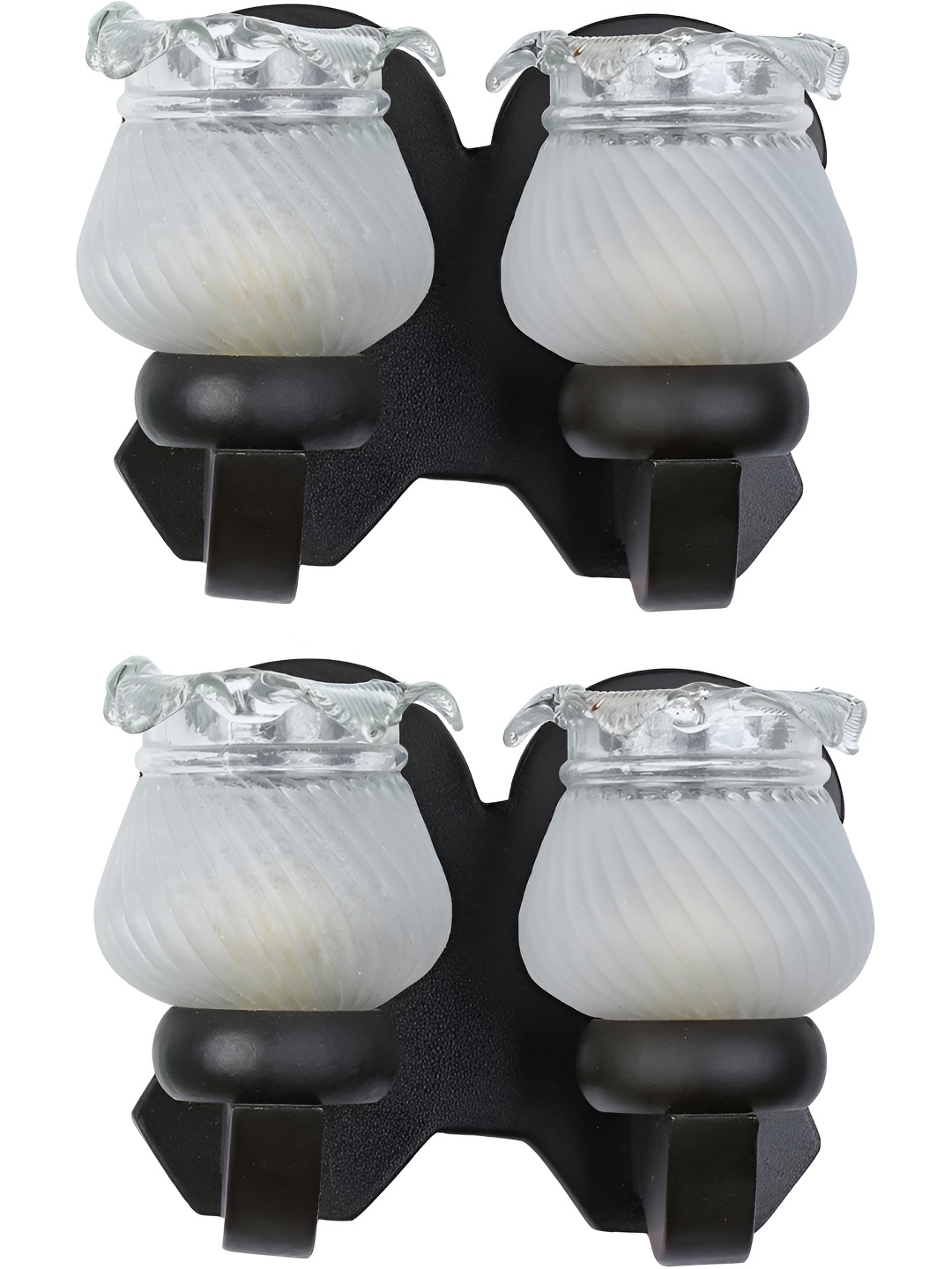 

Afast White & Black 2 Pieces Textured Abstract Shaped Wood Contemporary Wall Lamps