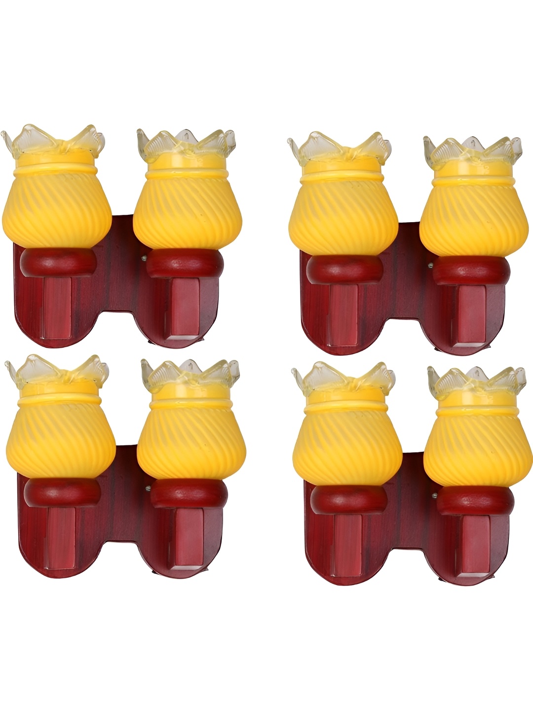

Afast Yellow & Red 4 Pieces Textured Abstract Shaped Wood Contemporary Wall Lamps