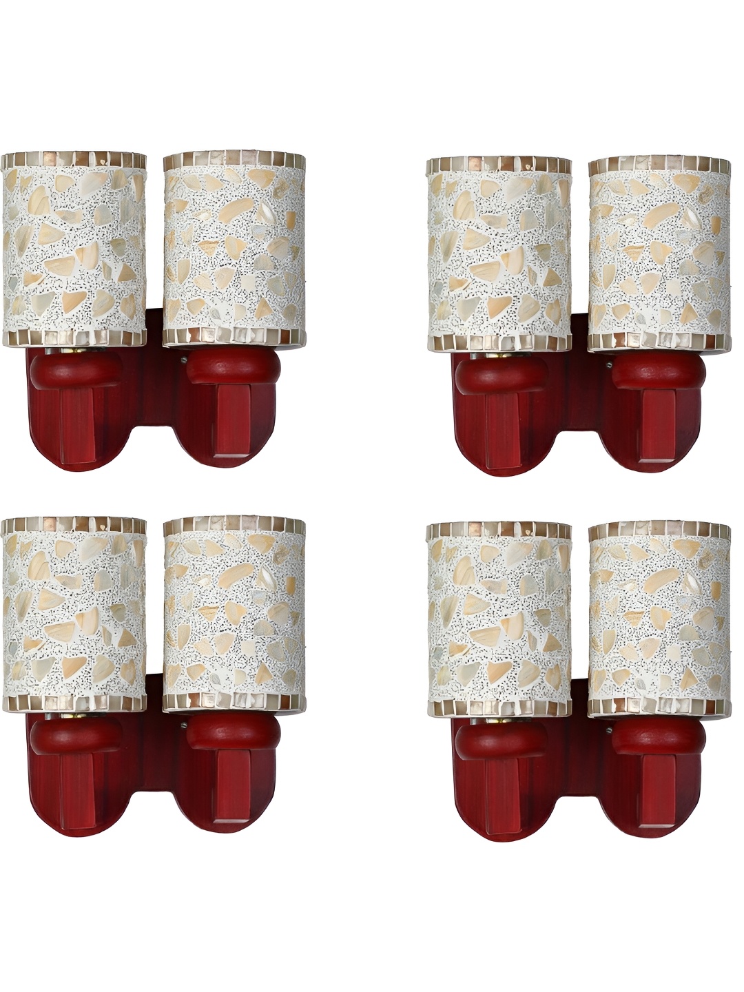 

Afast Gold-Toned & White 4 Pieces Printed Cylinder Shaped Wood Contemporary Wall Lamps