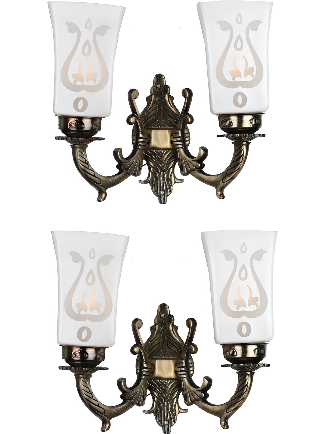 

Afast White & Bronze 2 Pieces Printed Abstract Shaped Metal Wall Lamps
