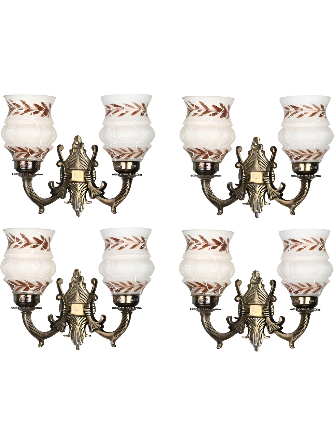 

Afast White & Brown 4 Pieces Printed Cylinder Shaped Metal Wall Lamps