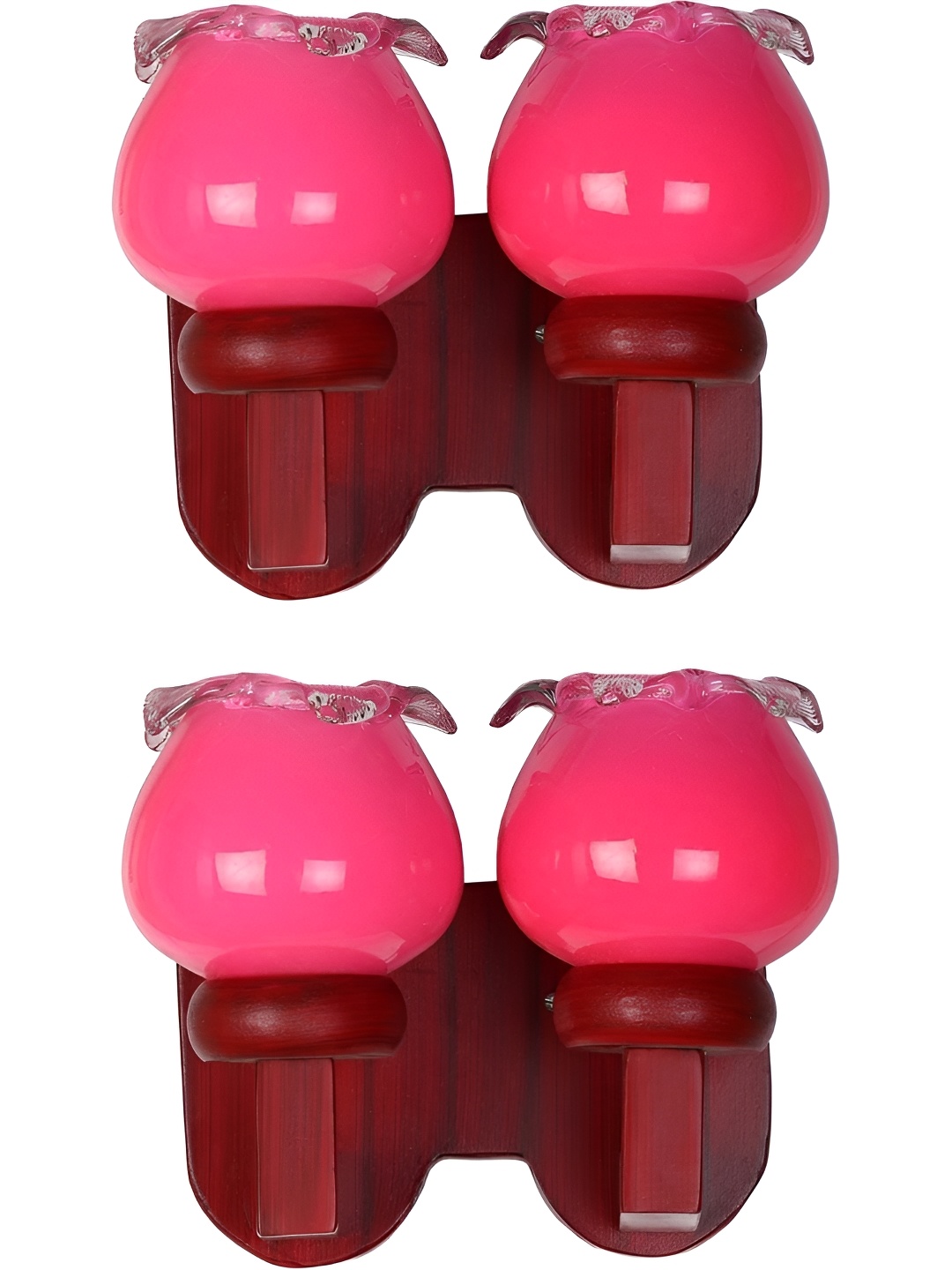 

Afast Pink & Brown 2 Pieces Abstract Shaped Wood Contemporary Wall Lamps