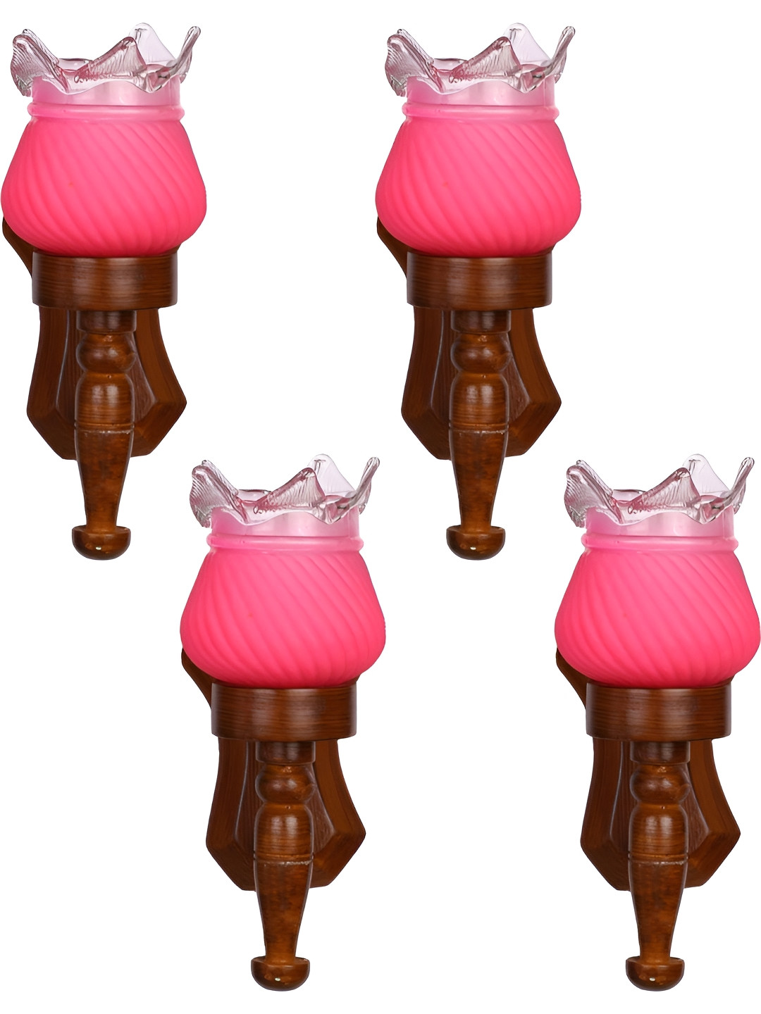 

Afast Pink & Brown 4 Pieces Abstract Shaped Contemporary Wood Wall Lamps