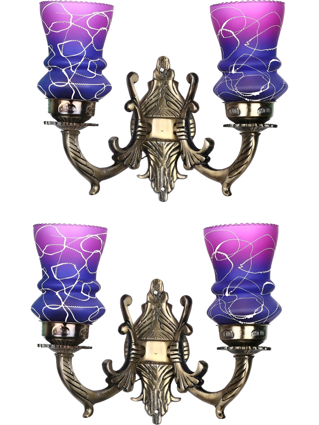 

Afast Pink & Blue 2 Pieces Printed Abstract Shaped Metal Contemporary Wall Lamps