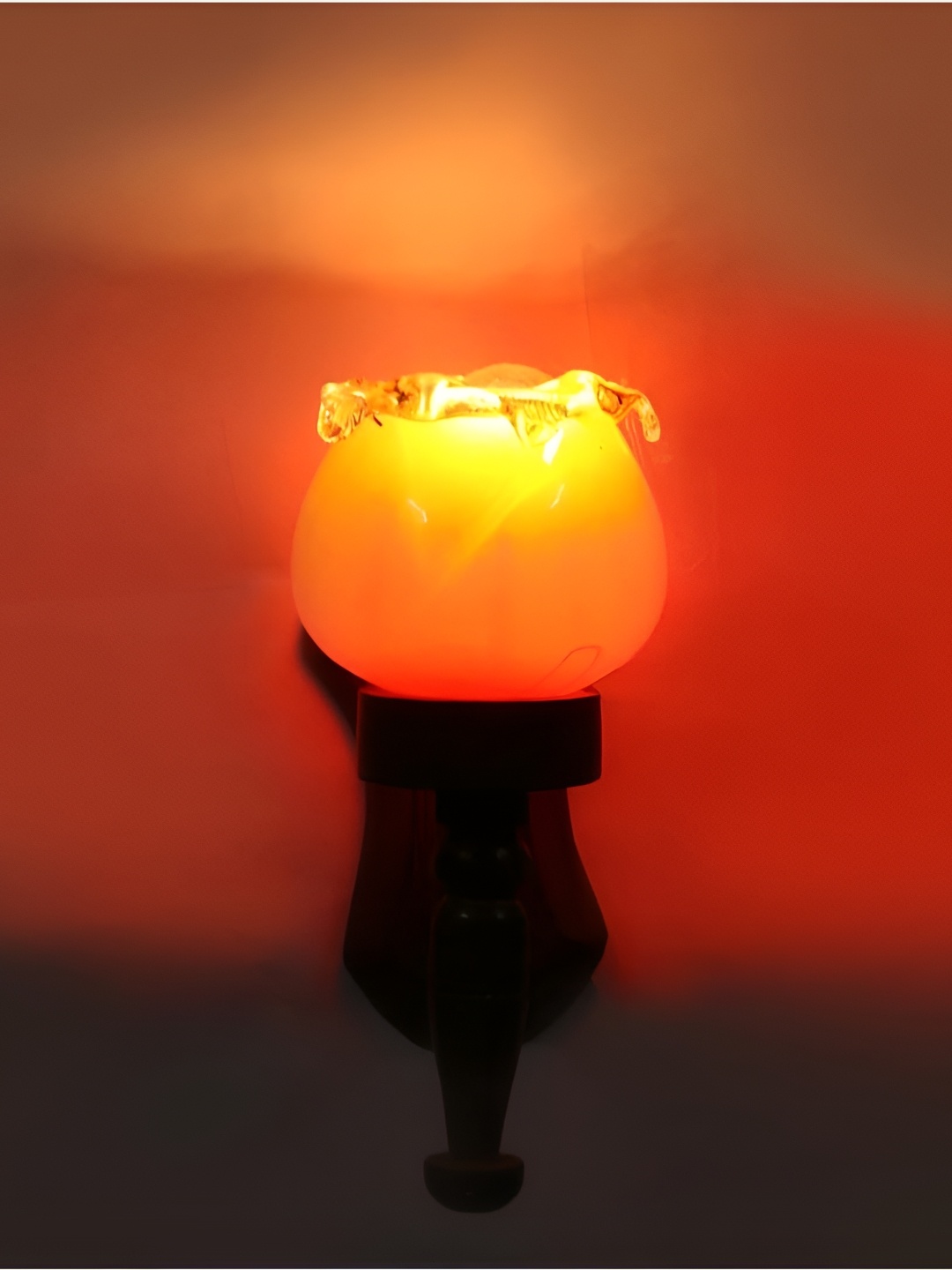 

Afast Orange & Brown Abstract Shaped Wood Contemporary Wall Lamp