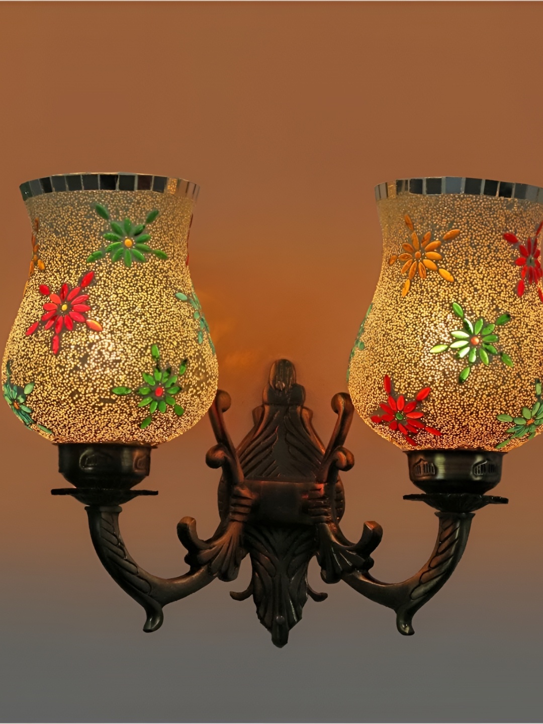 

Afast White & Bronze Printed Abstract Shaped Metal Contemporary Wall Lamp