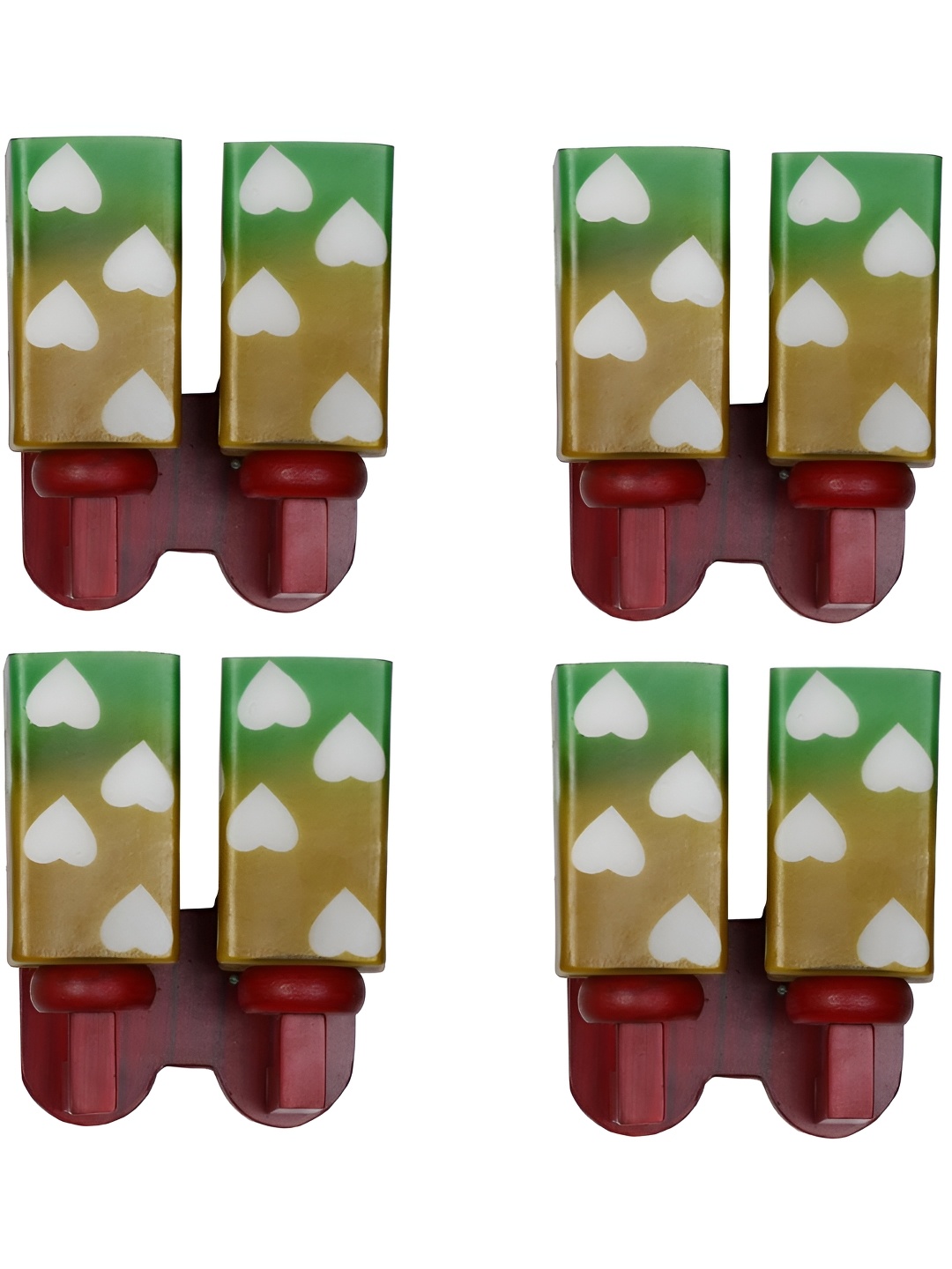 

Afast Green & White 4 Pieces Printed Rectangle Shaped Wood Contemporary Wall Lamps