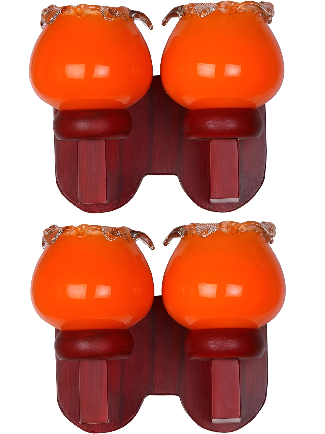 

Afast Orange & Red 2 Pieces Abstract Shaped Wood Contemporary Wall Lamps