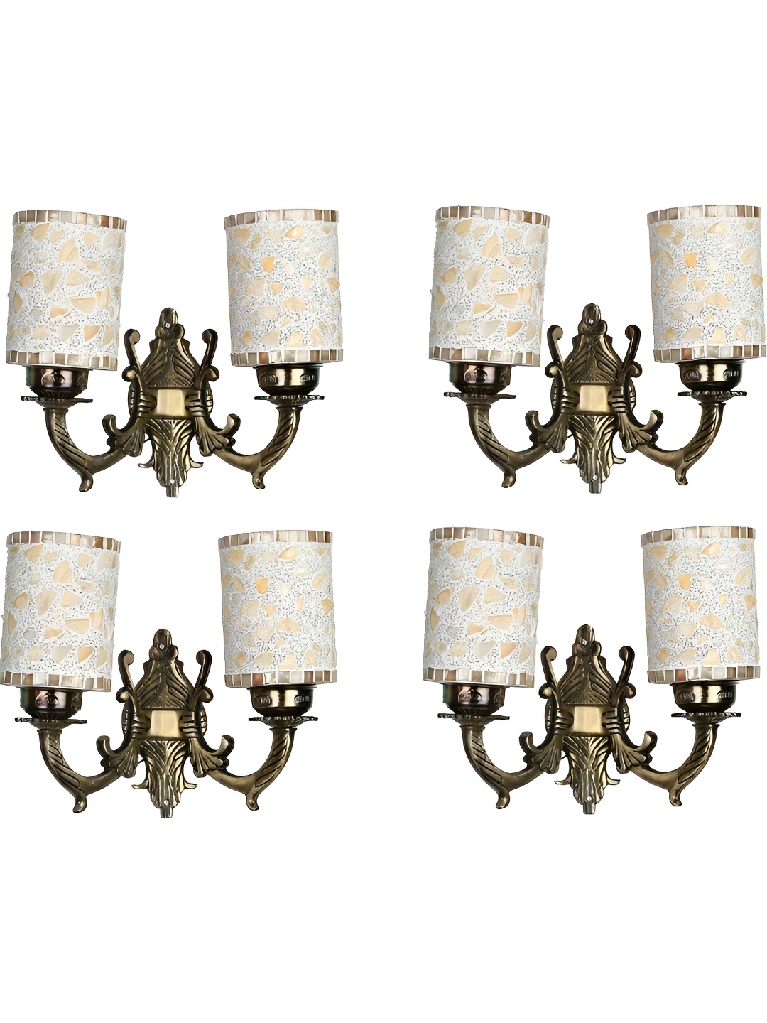

Afast White & Gold-Toned 4 Pieces Printed Cylinder Shaped Metal Contemporary Wall Lamps