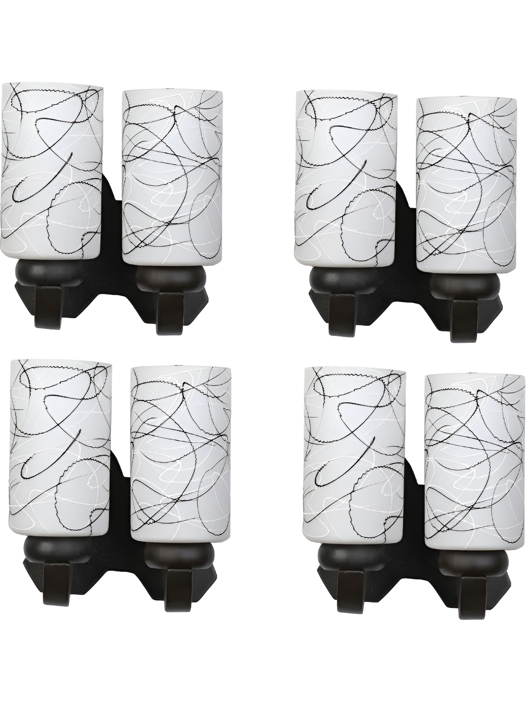 

Afast Black & White 4 Pieces Printed Cylinder Shaped Wood Contemporary Wall Lamps