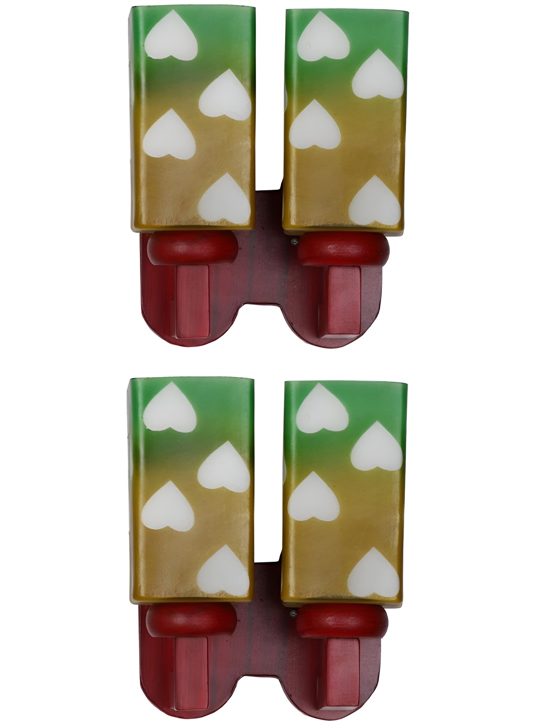 

Afast Green & White 2 Pieces Printed Rectangle Shaped Wood Contemporary Wall Lamps