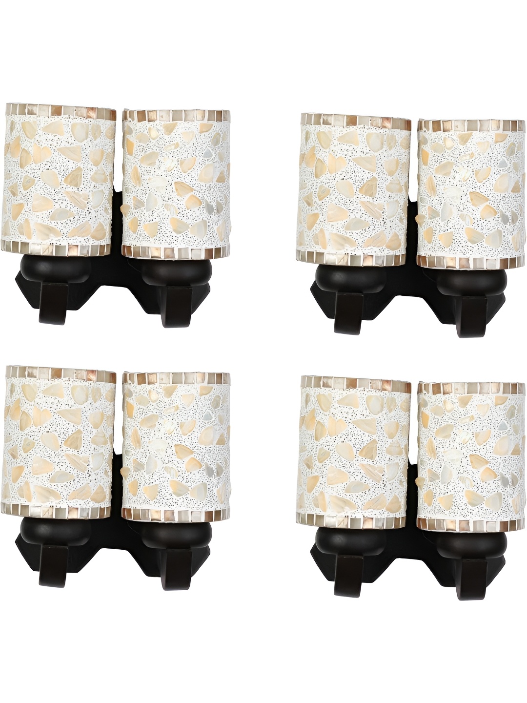 

Afast Gold-Toned & White 4 Pieces Printed Cylinder Shaped Wood Contemporary Wall Lamps