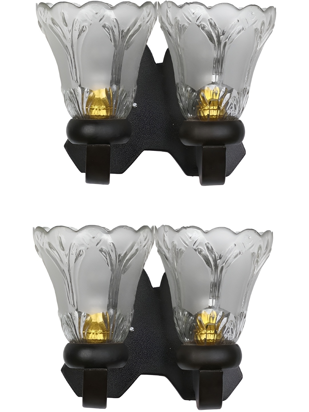 

Afast White & Black 2 Pieces Printed Abstract Shaped Wood Contemporary Wall Lamps