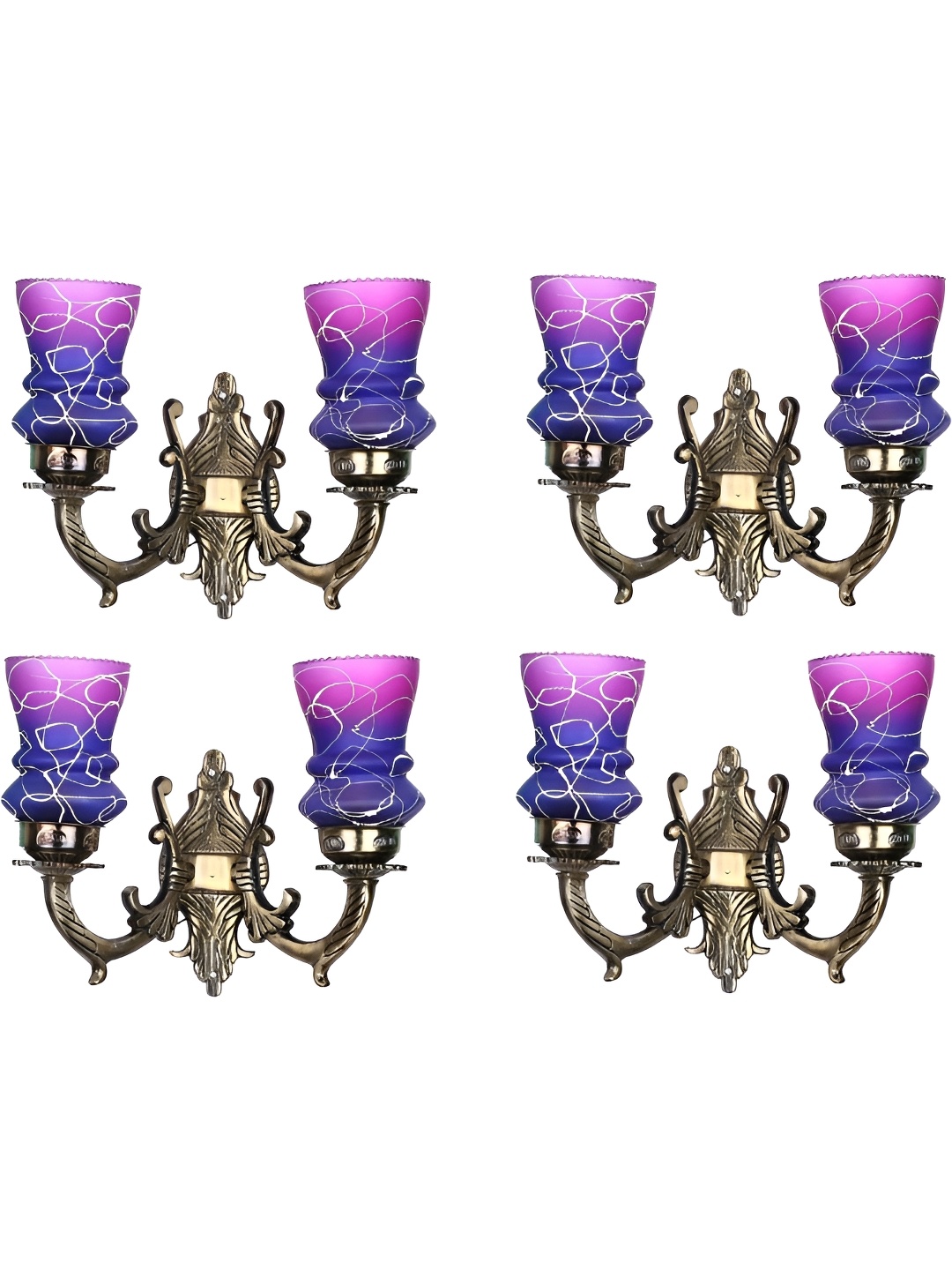 

Afast Pink & Blue 4 Pieces Printed Abstract Shaped Metal Contemporary Wall Lamps