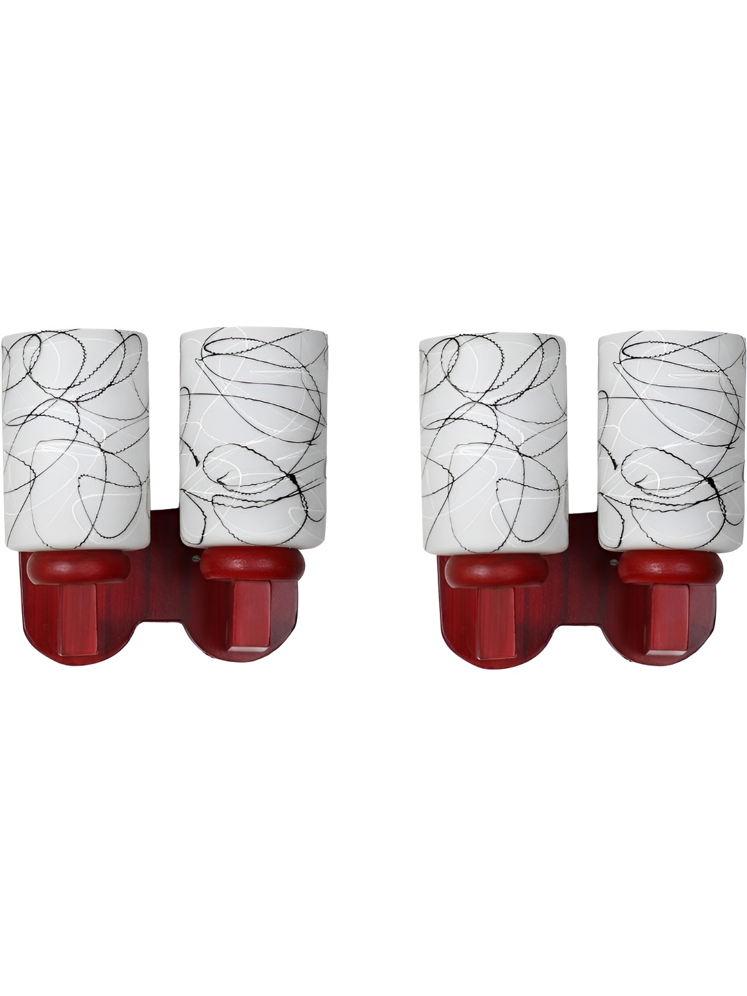 

Afast White & Black 2 Pieces Printed Cylinder Shaped Wood Contemporary Wall Lamps