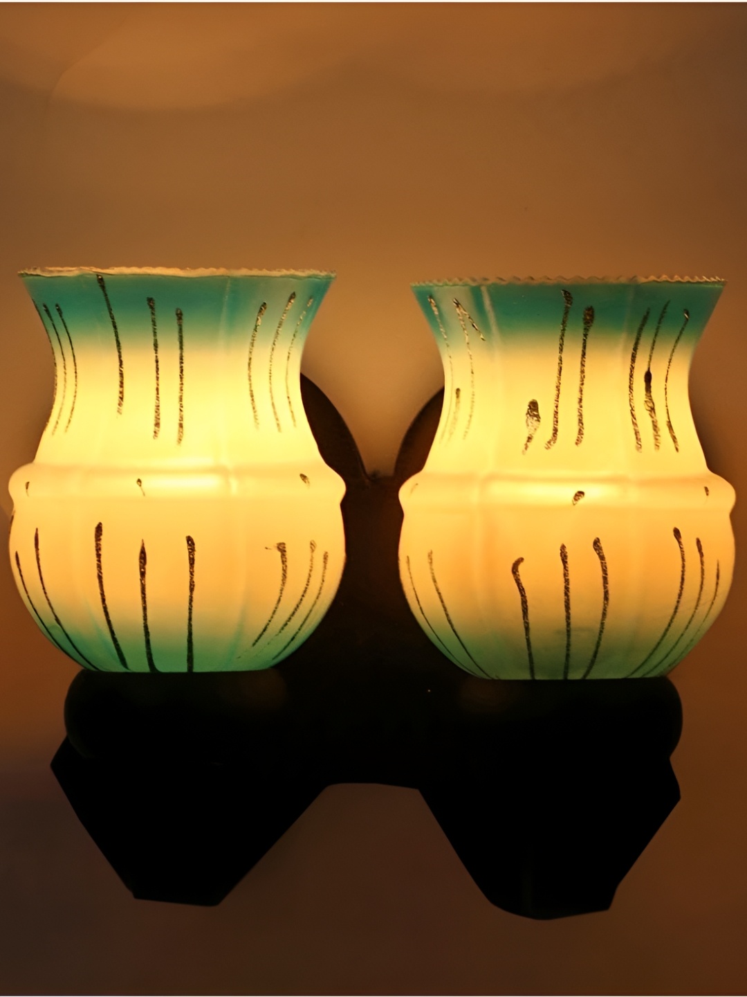 

Afast White & Blue Printed Abstract Shaped Wood Contemporary Wall Lamp