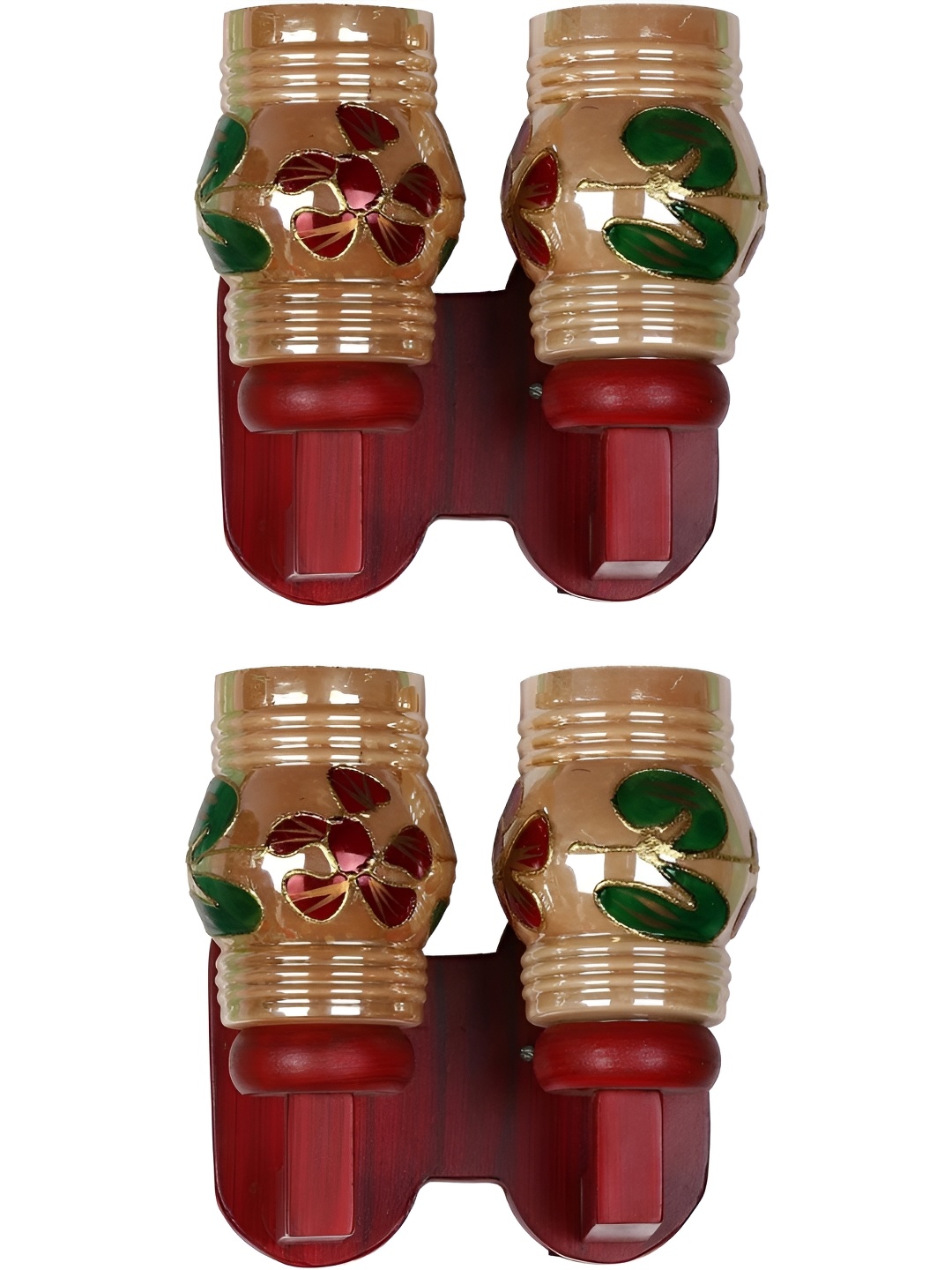 

Afast Cream-Coloured & Red 2 Pieces Printed Abstract Shaped Wood Contemporary Wall Lamps