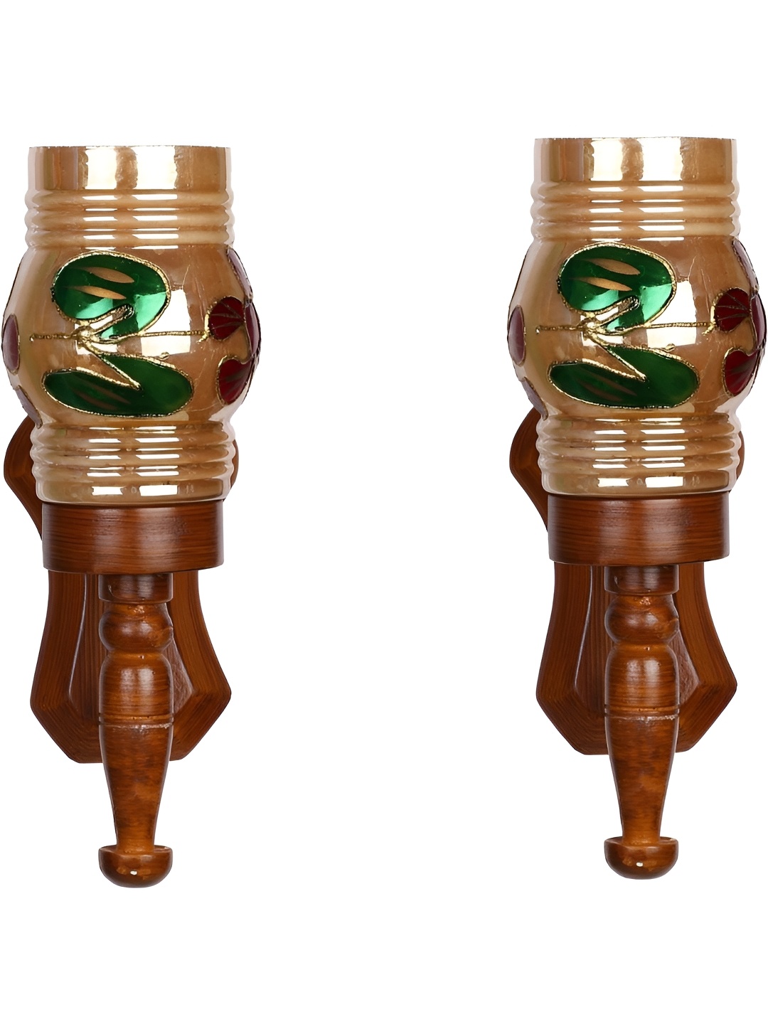 

Afast Brown & Green 2 Pieces Printed Abstract Shaped Wood Contemporary Wall Lamps