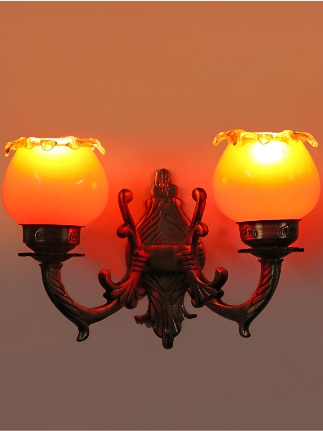 

Afast Orange & Bronze Abstract Shaped Metal Contemporary Wall Lamp