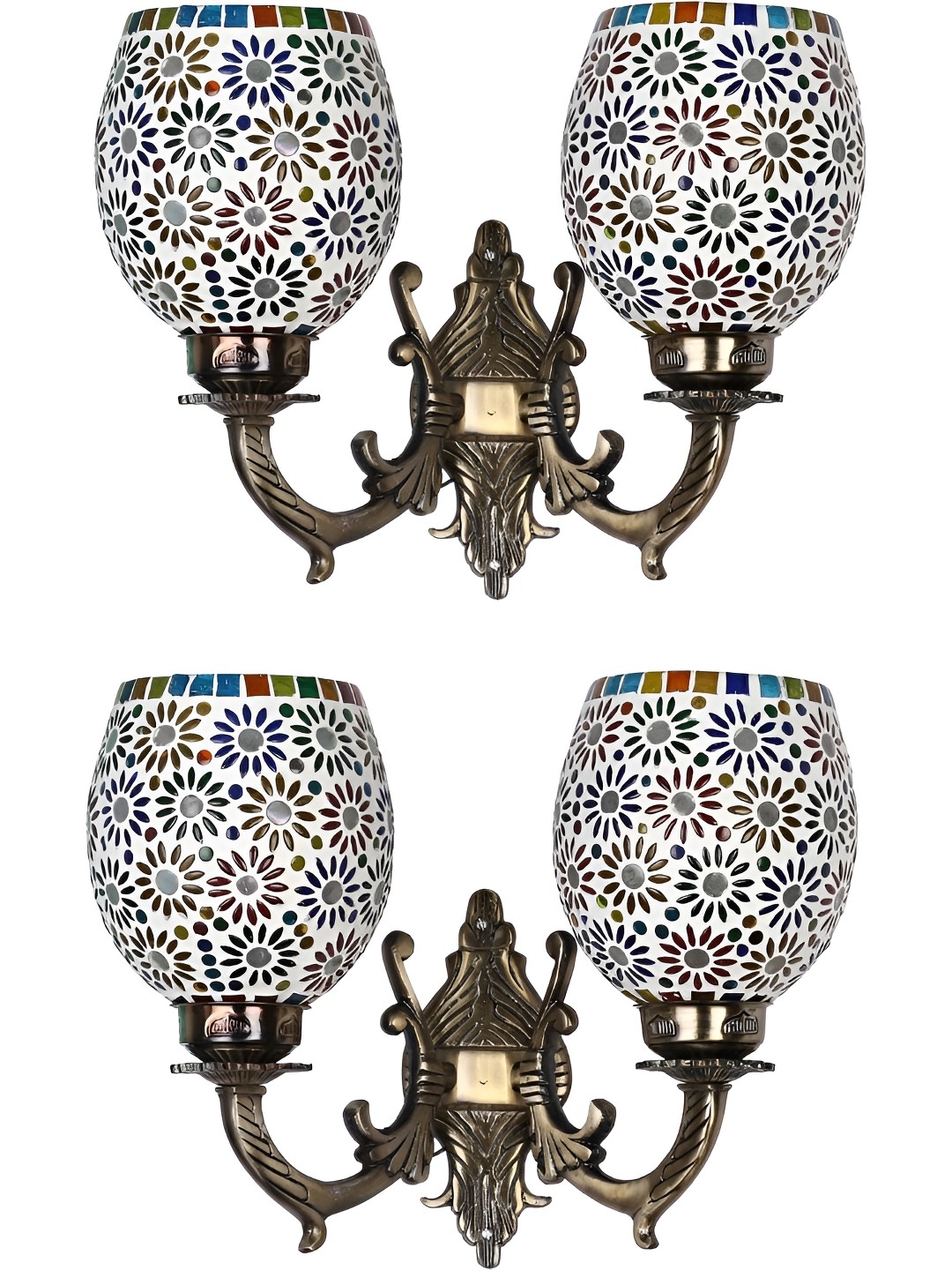 

Afast White & Bronze 2 Pieces Printed Abstract Shaped Metal Contemporary Wall Lamps